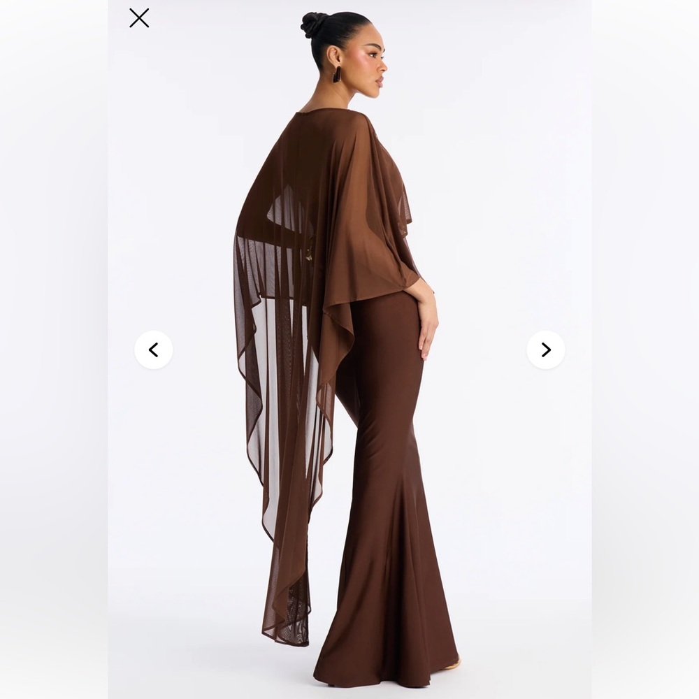 Brown Cape Dress Fashion Nova - Picture 6 of 6